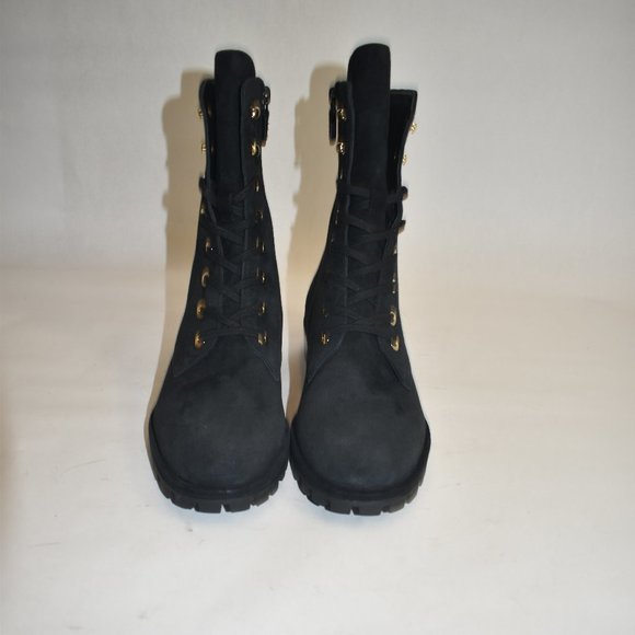 Stuart Weitzman Women's Black Laine Suede Combat Boot Size 8 - Picture 7 of 11